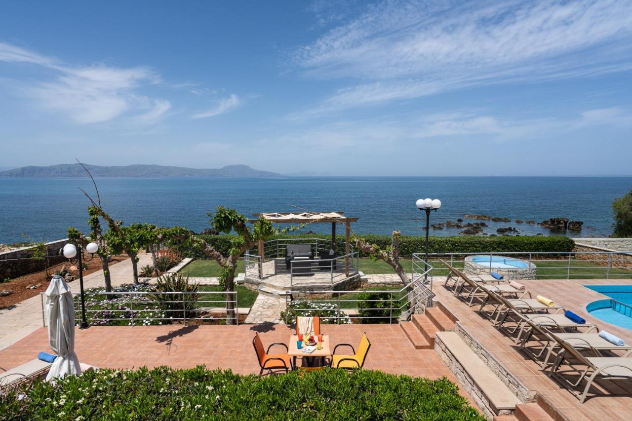 Beachfront Family Villa Katerina With Private Pool, Playground, Bbq & Amazing Sea Views! Petres  Bagian luar foto