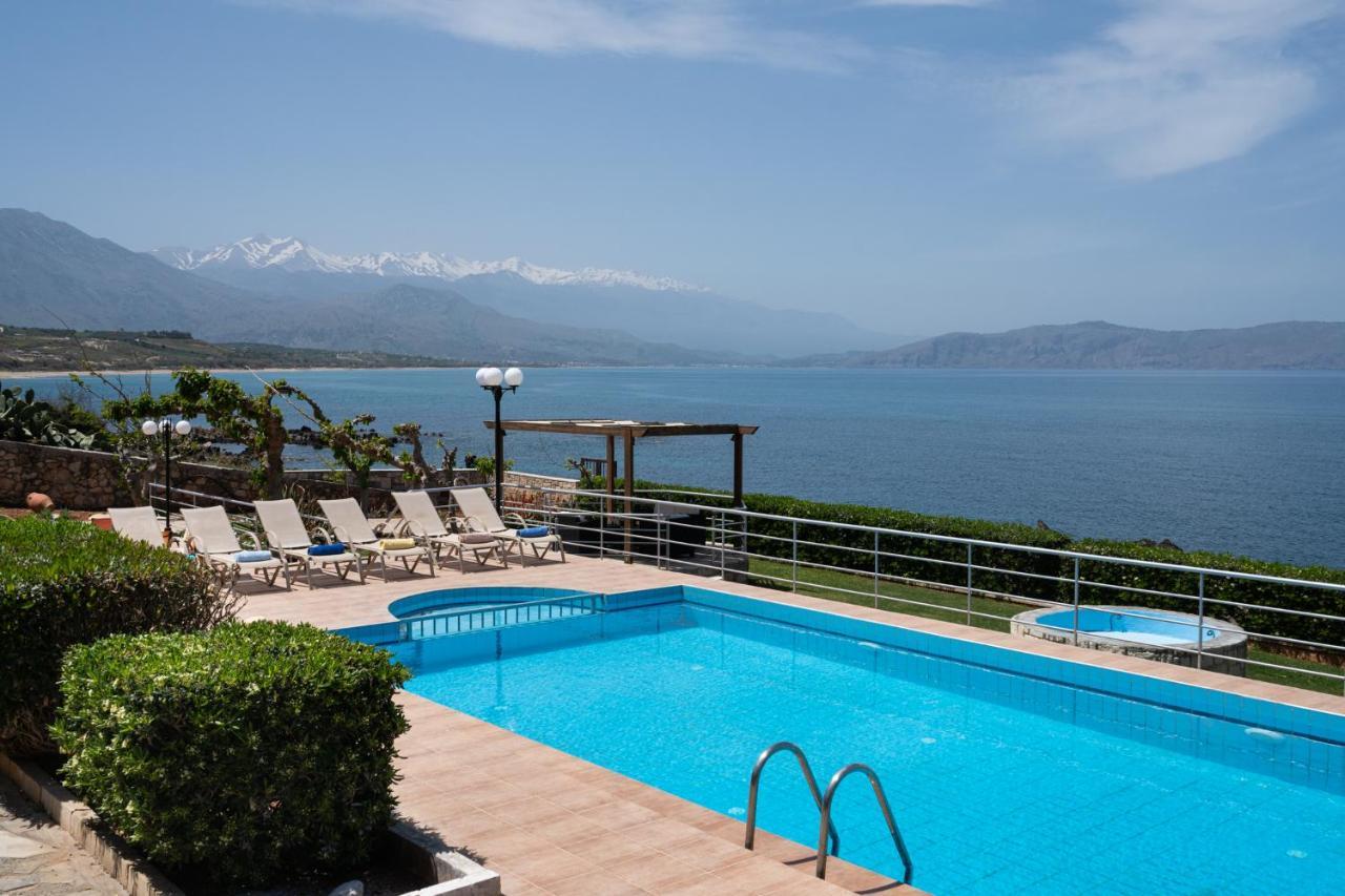 Beachfront Family Villa Katerina With Private Pool, Playground, Bbq & Amazing Sea Views! Petres  Bagian luar foto