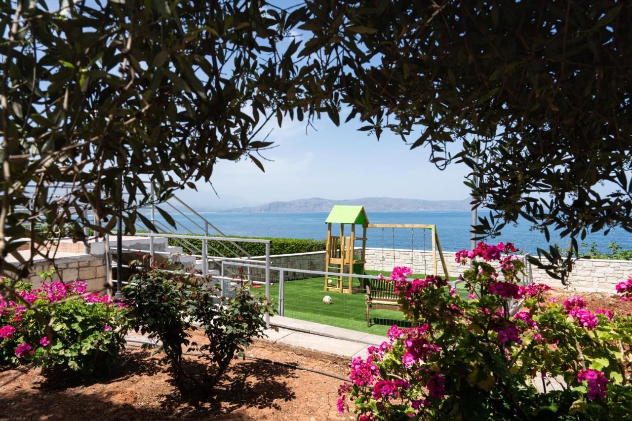 Beachfront Family Villa Katerina With Private Pool, Playground, Bbq & Amazing Sea Views! Petres  Bagian luar foto
